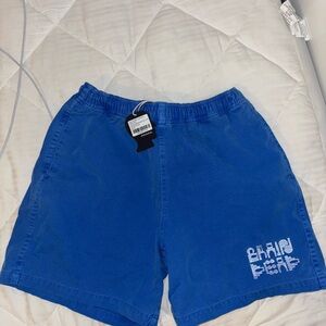 Brain Dead Blue Athletic Shorts with Elastic Waistband